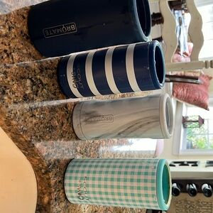 Lot of brumate swig yeti coozies and 2 cups